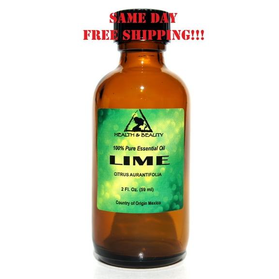 LIME ESSENTIAL OIL AROMATHERAPY 100% PURE NATURAL GLASS BOTTLE 2.0 OZ, 59 ml