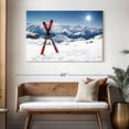 thumbnail image 3 of Elephant Stock Red Skis Wall Art - Horizontal Canvas Wall Art - Living Room Wall Decor - Sports Canvas - Blue And White Decor - 48" x 32", 3 of 8
