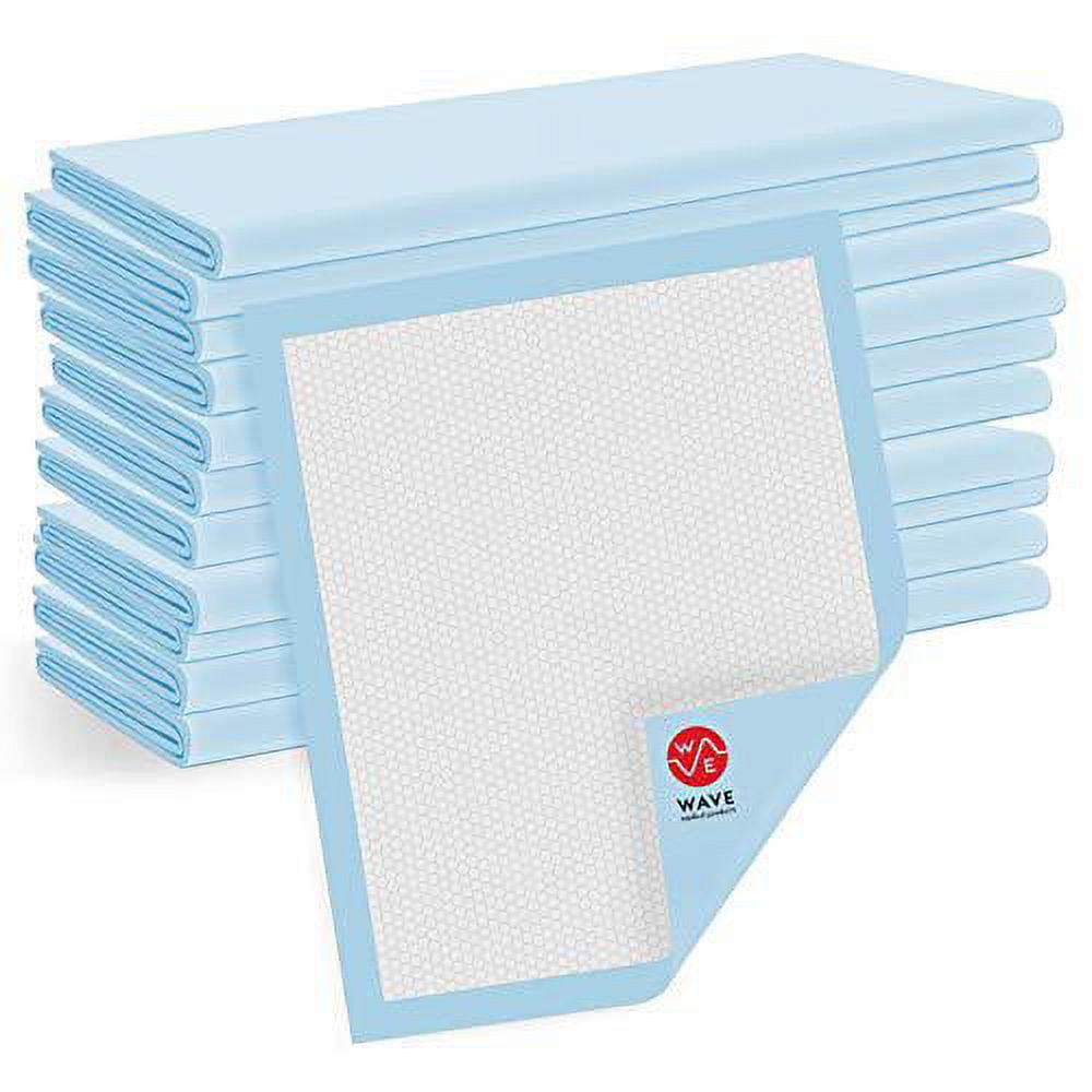 WAVE 60-pack Large Ultra Absorbent Pet Training Puppy Pads, 23" x 36" Disposable Underpads, Heavy Duty, Quilted, 65 grams With Odor Blocking