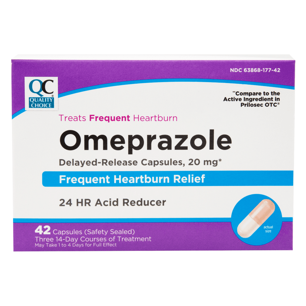 Quality Choice Omeprazole Delayed Release Acid Reducer 20mg 42 Tabs