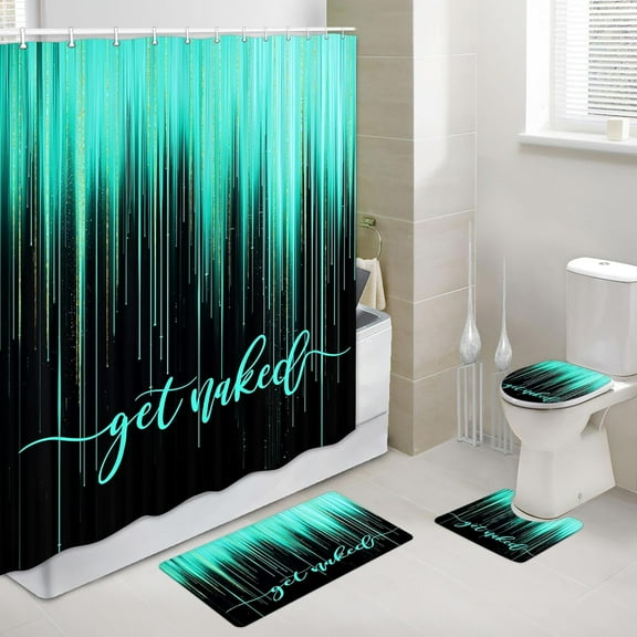 4 Piece Yellow and Black Shower Curtain set Autumn Burgundy Ombre Simple 72Wx72L Curtains Decor with Non-Slip Rugs, Orange Toilet Lid Cover and Bath Mat Bathroom Accessorie Home Bathtub Set, Gradient