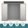 thumbnail image 4 of Outdoor Storage Shed 6'x4' Garden Shed with Double Locked Doors for Storing Lawn Mower, Bike & Outdoor Tools, Brown, 4 of 4