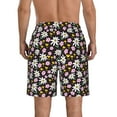thumbnail image 3 of KLL Daisies Flowers Men's Casual Summer Beach Shorts Hawaiian Shorts with Pockets-Medium, 3 of 5