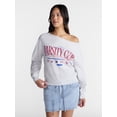 thumbnail image 2 of No Boundaries Off the Shoulder Sweatshirt with Long Sleeves, Midweight, Women’s XXS-4X, 2 of 5