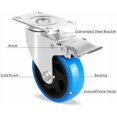 thumbnail image 2 of Non-Marking Heavy Duty Caster for Heavy Machinery, Versatile Usage Polyurethane Wheels with Smooth Silent Rolling for Furniture Transport, Material Transport in Factories (4, 2 of 5