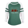 thumbnail image 3 of Blouses pour Femmes Chic Décontracté T-Shirt à Col Rond à Imprimé Patchwork pour Femmes T-Shirt de Noël Décontracté Blouse Hauts Chandail en Liquidation, 3 of 6