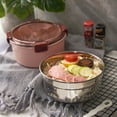 thumbnail image 3 of Flmtop 1000ml Round Stainless Steel Bento Lunch Box Leakproof Food Container with Lid, 3 of 7
