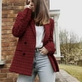 thumbnail image 4 of Vedolay Top Womens Casual Fashion Front Open Solid Color Lapel Suit Jacket with Pockets,Red S, 4 of 5