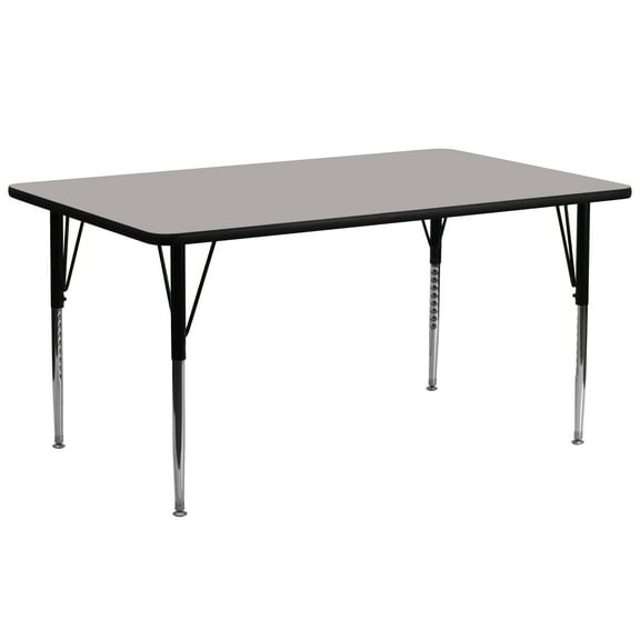 Emma   Oliver 30x72 Grey HP Laminate Adjustable Activity Table