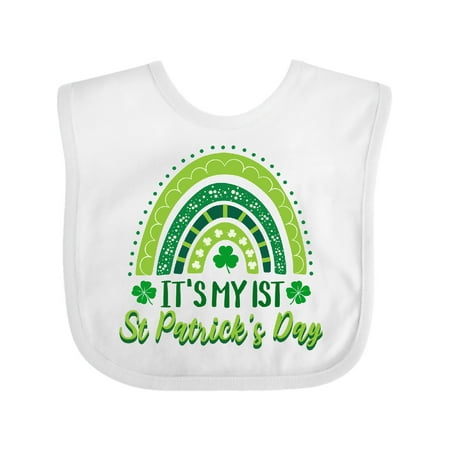 

Inktastic Babys 1st St Patricks Day Rainbow Gift Baby Boy or Baby Girl Bib
