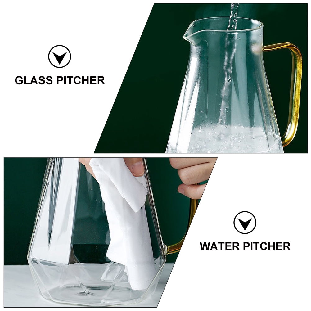 Raindrops Glass Pitcher with Handle, Easy to Clean, 11.8x7.9x8.1 Inch, Perfect for Parties and Everyday Use