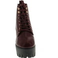 thumbnail image 4 of Soda Women's Climate Faux Leather Lace-Up Thick Platform Chunky Heel Lug Ankle Bootie, 4 of 4