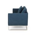 thumbnail image 4 of Canisbay Modern Fabric 3 Seater Sofa, Navy Blue and Silver, 4 of 8