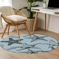 thumbnail image 4 of Teal Blue Starfish Round Area Rug 3.3Ft Washable Circle Rugs for Dining Room Table, Coastal Ocean Summer Sea Nautical Non-Slip Carpet Floor Mats Indoor Outdoor Carpet Runner Aesthetic Home Decor, 4 of 8