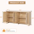 thumbnail image 2 of Buffet Cabinet for Dining Room, 61.4" Large Coffee Bar Sideboard with Rattan Doors and Shelves, Farmhouse Kitchen Storage Cabinet for Kitchen, Living Room, Hallway, 2 of 8