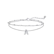 FaithHeart Initial A Ankle Bracelets for Women, Waterproof Initial Anklets Non Tarnish Stainless Steel Layered Anklet Summer Beach Foot Jewelry Gift for Mom Mothers Day