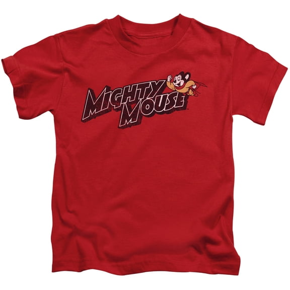 Mighty Mouse Might Logo Youth 18/1 T-Shirt Red