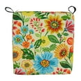 thumbnail image 2 of Blazing Needles 916X16FP-T-2CH-REO-60 Spun Polyester Outdoor Dining Chair Cushions, Gregoire Chamomile - Set of 2, 2 of 2