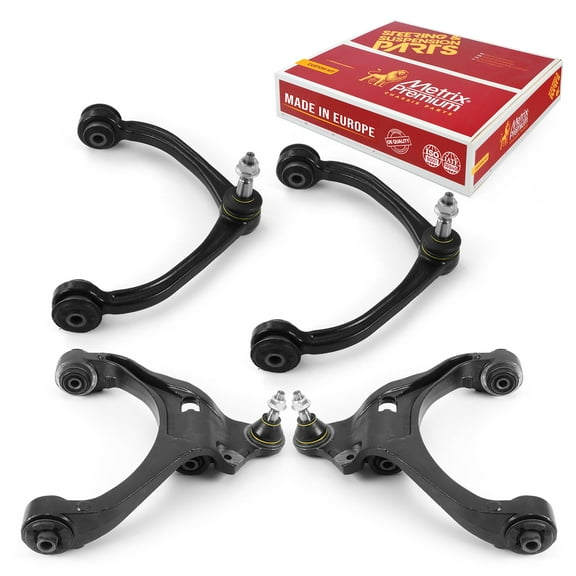 Metrix Premium Chassis Parts - 4 PC Front Lower & Front Upper Control Arm Kit Fits 11 Ram Dakota, 06-09 Mitsubishi Raider, 05-10 Dodge Dakota, 11-12 Dakota (Mexico), RK620479, RK620478, RK620006