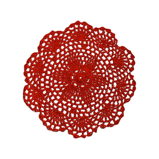 6 manteles individuales de encaje de algodón de ganchillo, tapetes de ganchillo redondos hechos a mano, gancho, flor, cojín decorativo hueco, almohadilla aislante, pestaña de comedor
