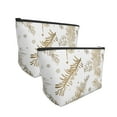 thumbnail image 3 of ZNDUO Travel Makeup Bag for Women Golden Pine Branch Texture Toiletry Bag, Multifunctional Storage Bag Cosmetic Bag Make Up Organizer, 3 of 7