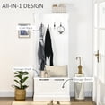 thumbnail image 4 of HOMCOM 3-In-1 Entryway Hall Tree with Storage Bench, Coat Rack with Four Hooks, and Shoe Storage, White, 4 of 10