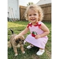 thumbnail image 4 of Little Girl Summer Swimsuit Long Sleeve Pink Bow Print Rash Guard Ruffle Hem Bathing Suit for Infant Toddler, 4 of 9