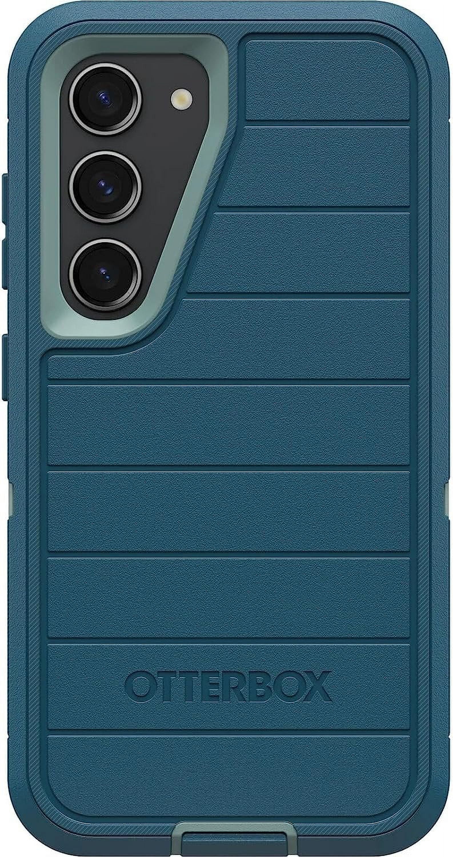 OtterBox Galaxy S23 Only - Defender Series Case - Manoeuvre Blue, Rugged & Durable - with Port Protection - Includes Holster Clip Kickstand - Microbial Defense Protection - Non-Retail Packaging