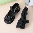 thumbnail image 4 of Shoes for Kids Mary Jane Girls Dress Shoes School Shoes for Girls Non-Slip Party Wedding Low Heel Flats Shoes Black 33, 4 of 5