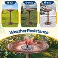 thumbnail image 4 of SPECSTAR Bird Bath, Polyresin Antique Outdoor Bronze Garden Birdbath and Solar Powered Round Pond Fountain Combo Set, 4 of 9