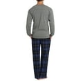 thumbnail image 4 of Adult Men's Flannel Pajama Jammies Big Tall Pant Long Sleeve Cotton Button Down PJ Shirt Set Charcoal Navy Plaid S, 4 of 6
