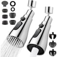 thumbnail image 1 of 2 Pcs Aireador de Grifo Cocina Giratorio a 360°, Extensor de Grifo, Grifo De Filtro De Salpicaduras Universal Con 3 Modos De Salida De Agua, FM22 FM24 G1/2 Cabezal de Repuesto con Adaptadores, 1 of 4