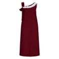 thumbnail image 6 of RongHuan Linen Dress Women Loose Fit Lace Floral Trim Midi Beach Dress Summer Sleeveless Vacation Sun Dresses with Pockets, 6 of 8