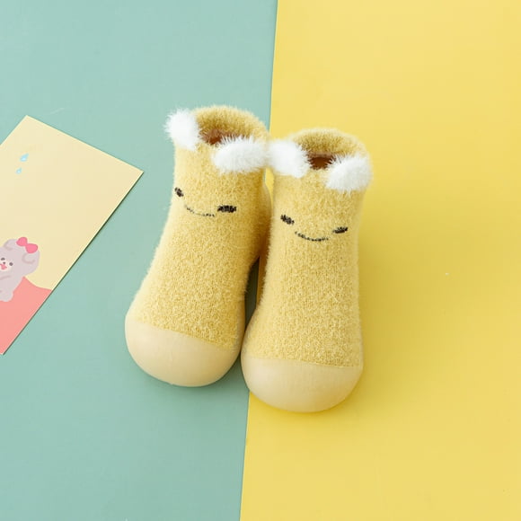 Rollback $10 & under Mrasaso Kids Shoes Toddler Girls Boys Breathable Kids Non-slip Plus Velvet Thicken Indoor Toddler Shoes