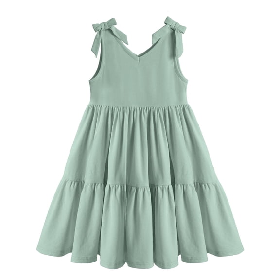 Arshiner Dresses for Girls Toddler Elastic Waist Loose Dress Summer Tiered Flowy Midi Dress Toddler Girl Dress
