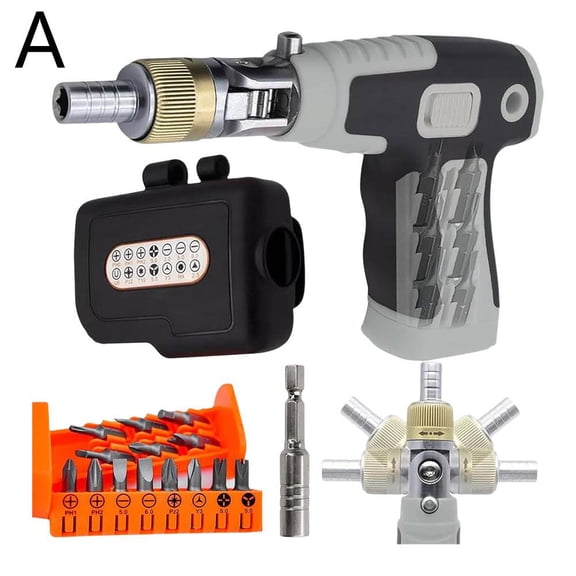 16-in-1 Multi Screwdriver Set,Multi Angles Electric Screwdriver Tool with Magnetic Bit,Cordless Ratchet Manual Screwdriver with14 Various Sizes Screwdriver Bits for Home, DIY