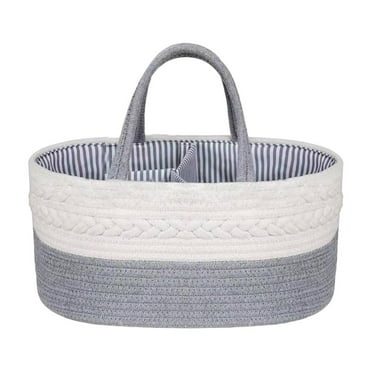 Woven Baby Diaper Caddy Large Organizer Nappy Storage Bin Newborn Basket