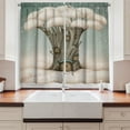 thumbnail image 2 of Ambesonne Cloud Kitchen Curtains, Tree in the Sky Fantasy, 55"x39", Sage Green Peach, 2 of 3