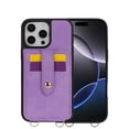 thumbnail image 2 of Crossbody Case Wallet Phone Case for iPhone 12 Pro / 12 6.1" with Strap,With Mirror, RFID Blocking Card Holder, Kickstand, PU Leather Shockproof Anti-fall Rugged Phone Cover for Women Girls,Purple, 2 of 12