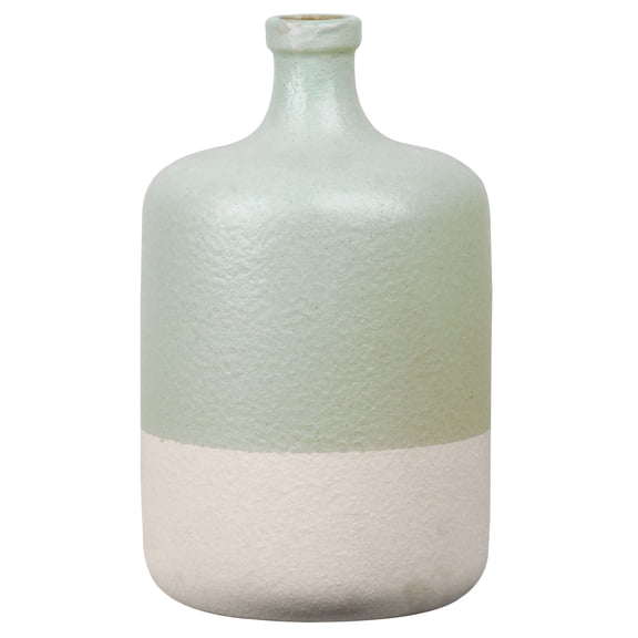 Maelle Speckled Round Ceramic Vase, Modern Decorative Flower Vase for Home Decor, Farmhouse Boho Table Vase for Living Room, Shelf, Dining Table, Office Centerpiece (Size-7.00"x11.75"H, Green)
