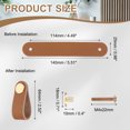 thumbnail image 2 of Uxcell Leather Drawer Pulls Leather Handle Center Cabinet Dresser Knobs with Screws for Dresser Cupboard Closet Doors Light Brown, 2 of 7