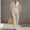#0112-Beige, variant on Womens 2 Piece Linen Outfit, V Neck Top and Wide Leg Pants Set, Casual Summer Matching Tracksuit Gift