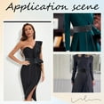 thumbnail image 4 of Black Wide Thin Elastic Pu Leather Corset Self Tie Waist Strap Obi Style Cinch Strap Sash Belt Knot Wrap Around Belts for Women s Ladies Dresses Party Special Occasion Formal Prom Black, 4 of 6