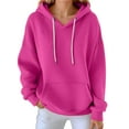 thumbnail image 2 of Plain Basic Hoodies for Women 2025 Fall Winter Long Sleeve Casual Hooded Sweatshirt with Pockets Pullover Tops, 2 of 5