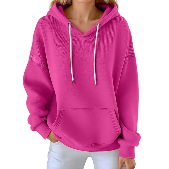 Hoodie Womens Pink Ribbed Hoodies Long Sleeve Tops Womens Pullover Sweatshirt Cute Hoodies for Women XXL