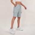 thumbnail image 6 of HKYNLAG Women's Bermuda Long Shorts with Pockets Elastic Waisted Knee Length Shorts for Women Walking Athletic Lounge Light Gray M, 6 of 6