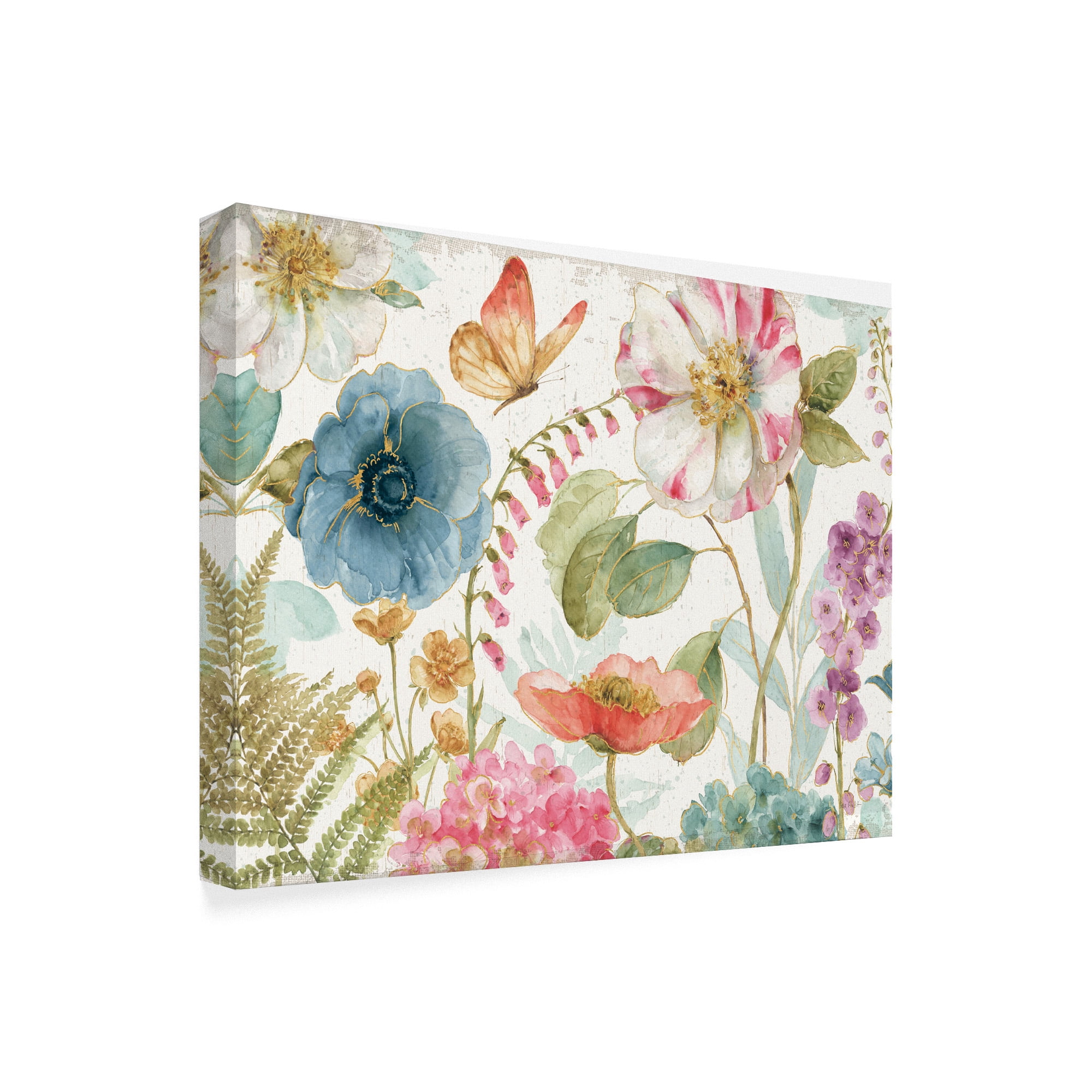 Trademark Fine Art 'Rainbow Seeds Flowers I Wood Crop' Canvas Art by Lisa Audit