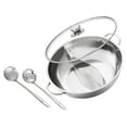thumbnail image 1 of OULII 1 Set Hot Pot Pot In Silver With Divider Design Perfect For Family Gatherings And Friends Reunion, 1 of 7