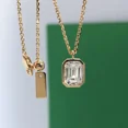 thumbnail image 4 of 2 Carat Emerald Cut Moissanite Solitaire Pendant, Gift For Girlfriend., 4 of 4