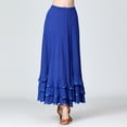 thumbnail image 2 of Whitewed Ruffle Sparkle Long Skirt Maxi Ballroom Latin Dance Practice Performance Circle Skirts, 2 of 3
